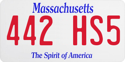 MA license plate 442HS5