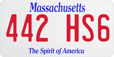 MA license plate 442HS6