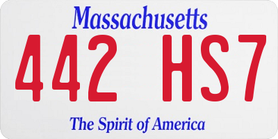 MA license plate 442HS7