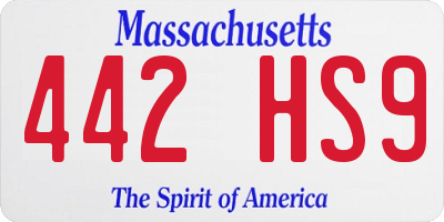 MA license plate 442HS9