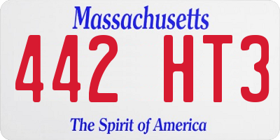 MA license plate 442HT3