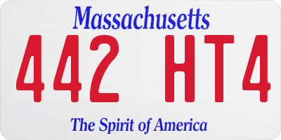 MA license plate 442HT4