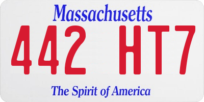 MA license plate 442HT7