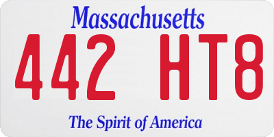 MA license plate 442HT8