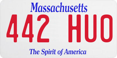 MA license plate 442HU0