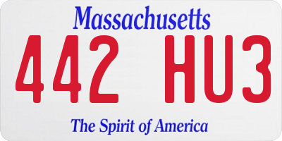 MA license plate 442HU3