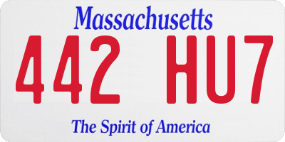 MA license plate 442HU7
