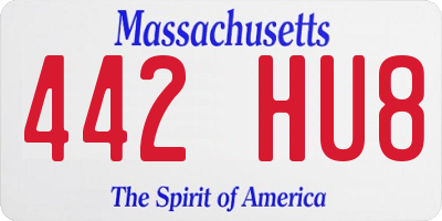 MA license plate 442HU8