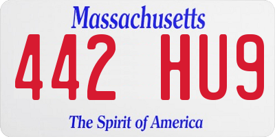 MA license plate 442HU9