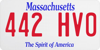 MA license plate 442HV0
