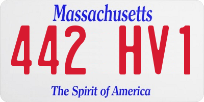 MA license plate 442HV1