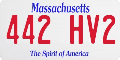 MA license plate 442HV2
