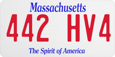 MA license plate 442HV4