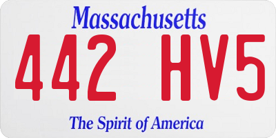 MA license plate 442HV5