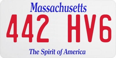 MA license plate 442HV6