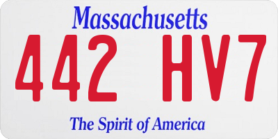 MA license plate 442HV7