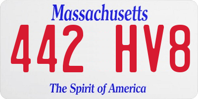 MA license plate 442HV8