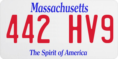 MA license plate 442HV9
