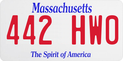 MA license plate 442HW0