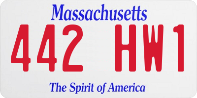 MA license plate 442HW1