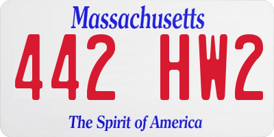 MA license plate 442HW2