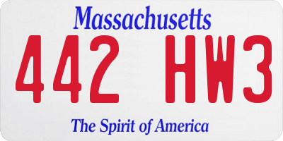 MA license plate 442HW3