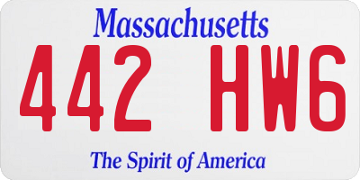 MA license plate 442HW6