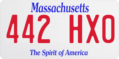 MA license plate 442HX0