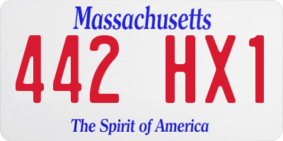 MA license plate 442HX1