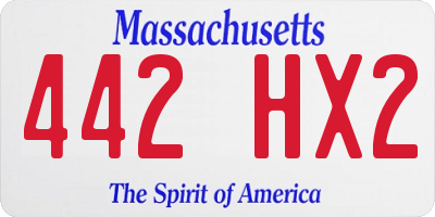 MA license plate 442HX2