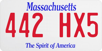 MA license plate 442HX5