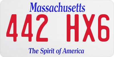 MA license plate 442HX6