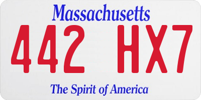 MA license plate 442HX7