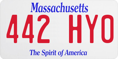 MA license plate 442HY0