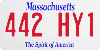 MA license plate 442HY1