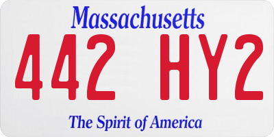 MA license plate 442HY2