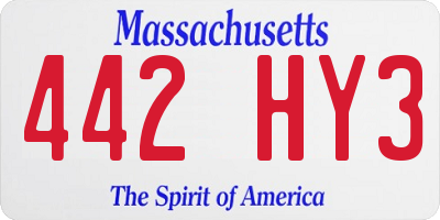 MA license plate 442HY3