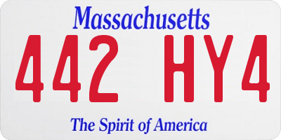 MA license plate 442HY4