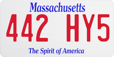 MA license plate 442HY5