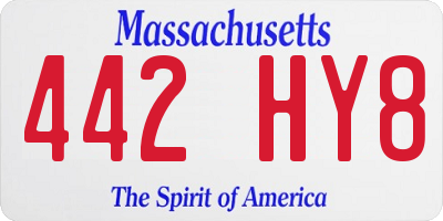 MA license plate 442HY8