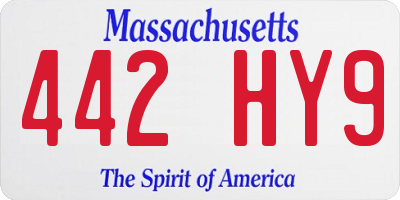 MA license plate 442HY9