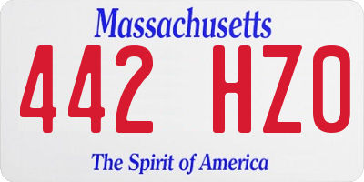 MA license plate 442HZ0