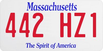 MA license plate 442HZ1
