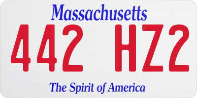 MA license plate 442HZ2
