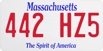 MA license plate 442HZ5
