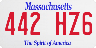 MA license plate 442HZ6