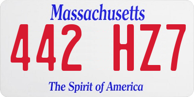 MA license plate 442HZ7