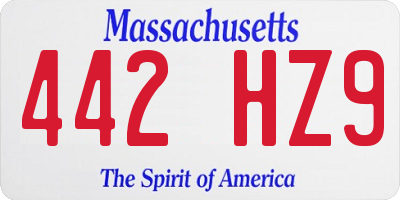 MA license plate 442HZ9
