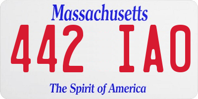 MA license plate 442IA0