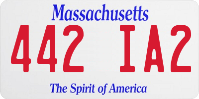 MA license plate 442IA2
